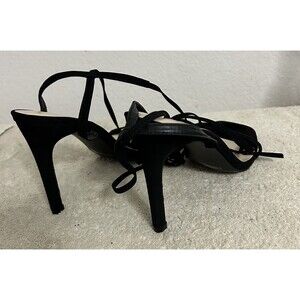 X2B Women's 8.5 Black Strappy High Heel Open Toe Stiletto Shoes